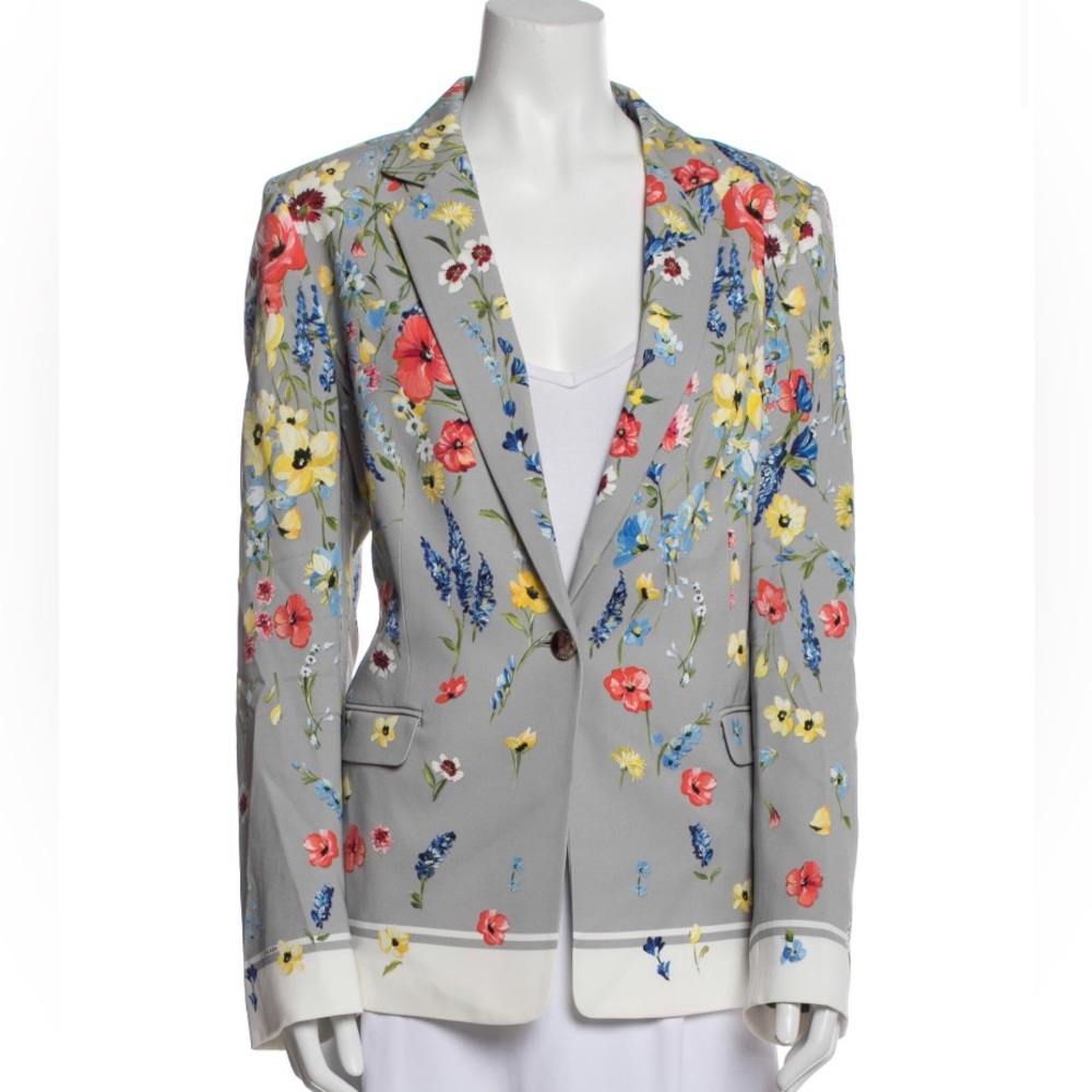 Escada floral blazer—gorgeous color combo